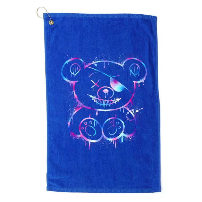 Emo Punk Teddy Bear Graffiti Platinum Collection Golf Towel