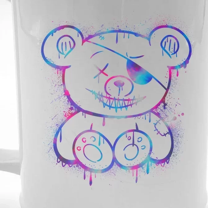 Emo Punk Teddy Bear Graffiti Front & Back Beer Stein