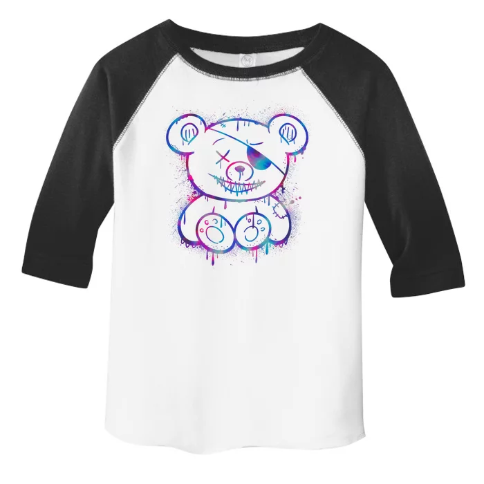 Emo Punk Teddy Bear Graffiti Toddler Fine Jersey T-Shirt