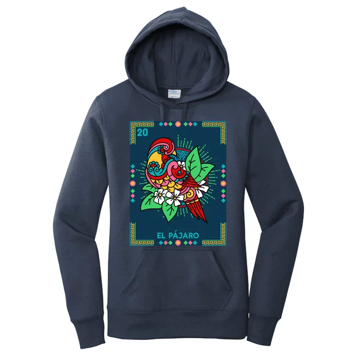 El PáJaro The Bird Card Mexican Lottery Card Gift Women's Pullover Hoodie