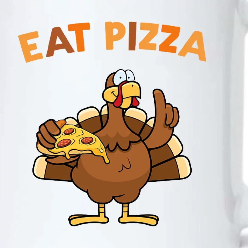 Eat Pizza Turkey Thanksgiving Funny Black Color Changing Mug