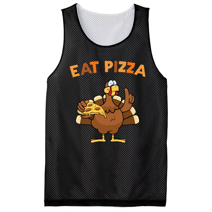 Eat Pizza Turkey Thanksgiving Funny Mesh Reversible Basketball Jersey Tank