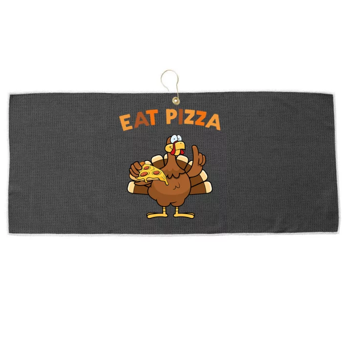 Eat Pizza Turkey Thanksgiving Funny Large Microfiber Waffle Golf Towel