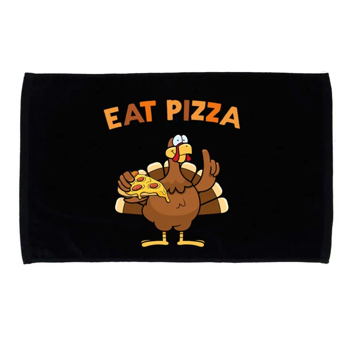 Eat Pizza Turkey Thanksgiving Funny Microfiber Hand Towel