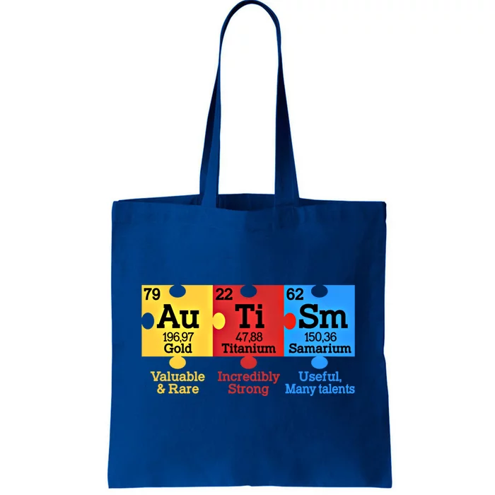 Elets Periodic Table Autism Awareness Autism Chemistry Cool Gift Tote Bag