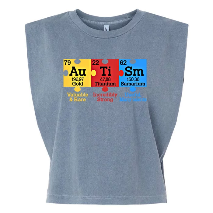 Elets Periodic Table Autism Awareness Autism Chemistry Cool Gift Garment-Dyed Women's Muscle Tee