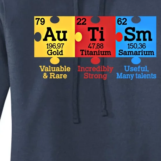 Elets Periodic Table Autism Awareness Autism Chemistry Cool Gift Women's Pullover Hoodie