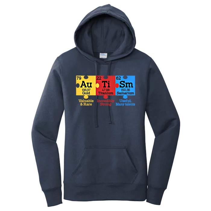 Elets Periodic Table Autism Awareness Autism Chemistry Cool Gift Women's Pullover Hoodie