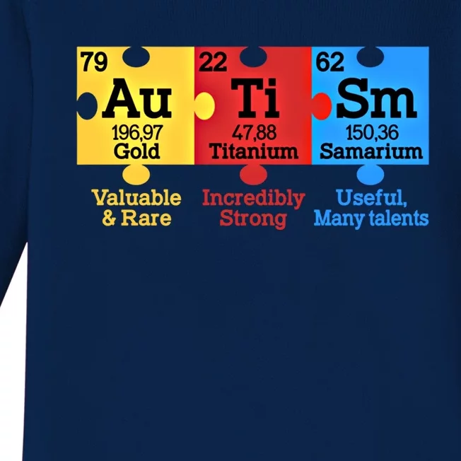 Elets Periodic Table Autism Awareness Autism Chemistry Cool Gift Baby Long Sleeve Bodysuit