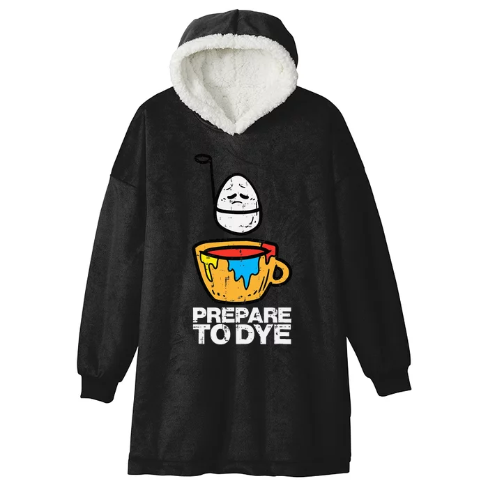 Easter Prepare To Dye Funny Egg Hunting Hooded Wearable Blanket