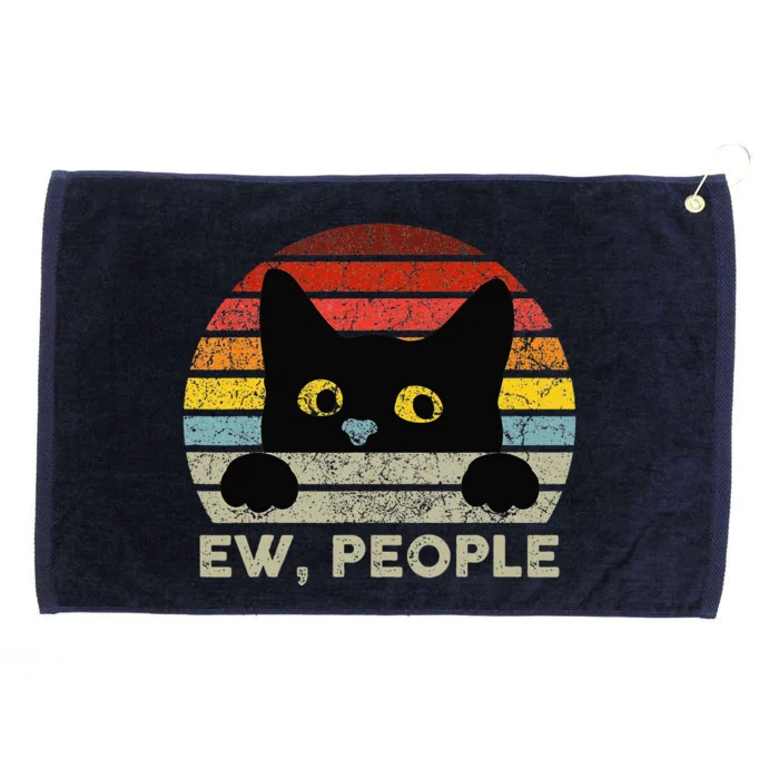 Ew, People Vintage Black Cat For Cat Lover Grommeted Golf Towel