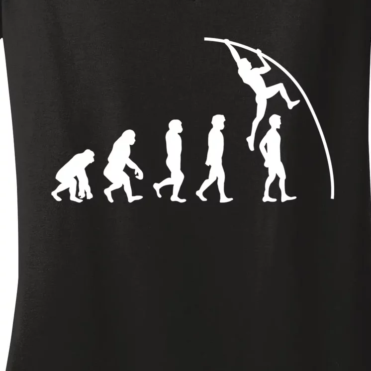 Evolution Pole Vaulting Funny Evolution Gift Athelet Women's V-Neck T-Shirt