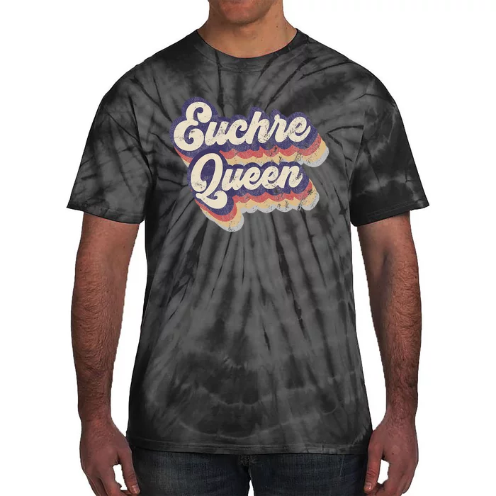 Euchre Queen Euchre Card Game Player Vintage Euchre Tie-Dye T-Shirt