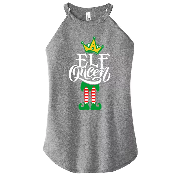 Elf Queen Matching Family Group Elf Squad Christmas Gift Funny Gift Women’s Perfect Tri Rocker Tank