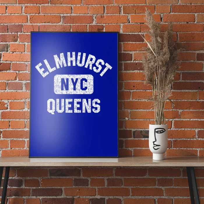 Elmhurst Queens Nyc Gym Style Distressed White Print Gift Poster