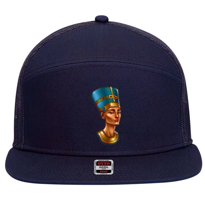 Egyptian Queen Nefertiti Cute Gift 7 Panel Mesh Trucker Snapback Hat