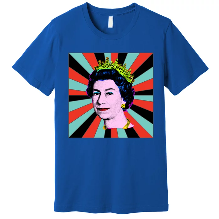 Elizabeth Queen Of England Retro Sun Queen Cool Gift Premium T-Shirt