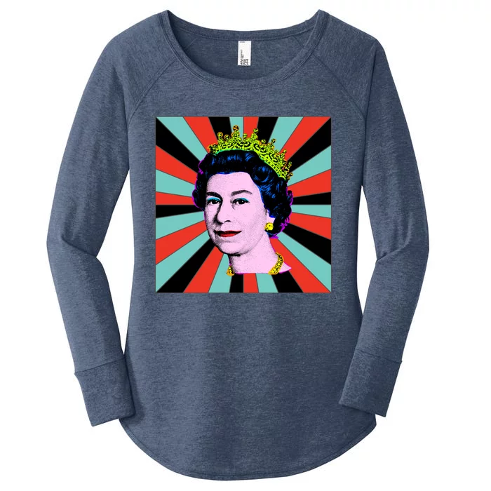 Elizabeth Queen Of England Retro Sun Queen Cool Gift Women's Perfect Tri Tunic Long Sleeve Shirt