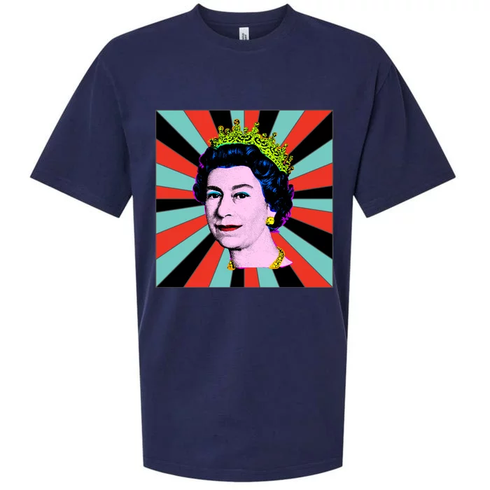 Elizabeth Queen Of England Retro Sun Queen Cool Gift Sueded Cloud Jersey T-Shirt