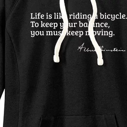 Einstein Quote On How Life Is Like A Bicycle Women's Fleece Hoodie