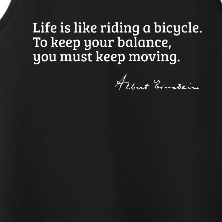 Einstein Quote On How Life Is Like A Bicycle Performance Tank