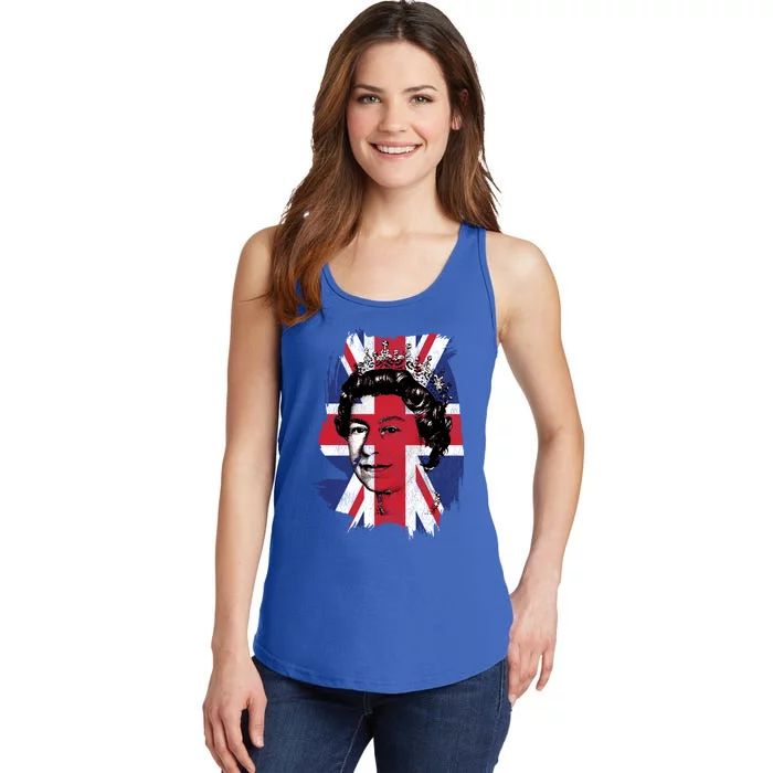 Elizabeth Queen Of England Union Jack Flag Queen Of England Cool Gift Ladies Essential Tank