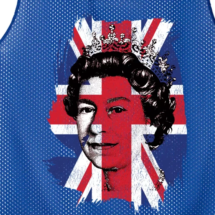 Elizabeth Queen Of England Union Jack Flag Queen Of England Cool Gift Mesh Reversible Basketball Jersey Tank