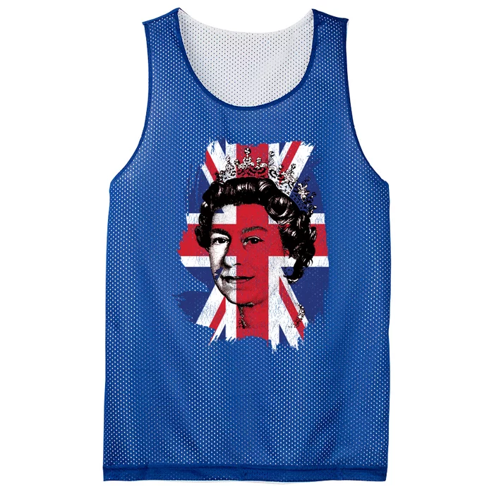 Elizabeth Queen Of England Union Jack Flag Queen Of England Cool Gift Mesh Reversible Basketball Jersey Tank