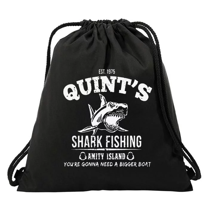 EST.1975 Quints Shark Fishing Amity Island Drawstring Bag