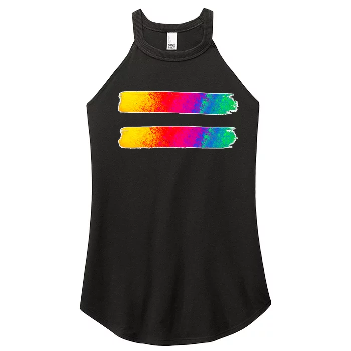 Equality Equal Sign LGBT Pride Awareness Women’s Perfect Tri Rocker Tank