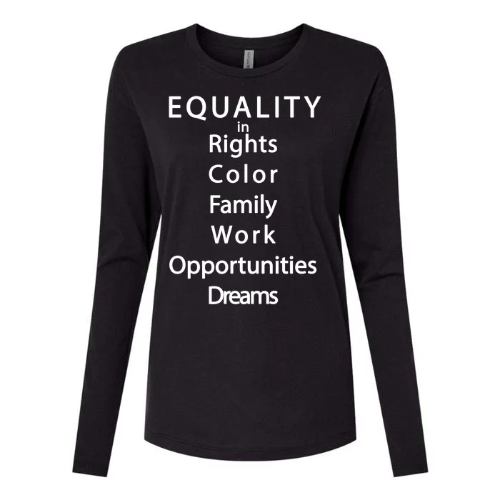 Equality In Rights Color Family Work Opportunities Dreams Womens Cotton Relaxed Long Sleeve T-Shirt