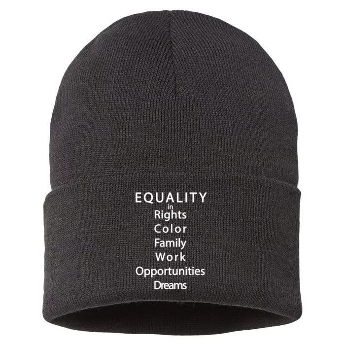 Equality In Rights Color Family Work Opportunities Dreams Sustainable Knit Beanie