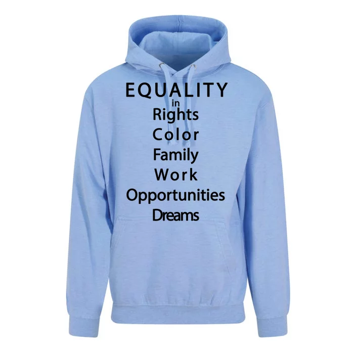 Equality In Rights Color Family Work Opportunities Dreams Unisex Surf Hoodie