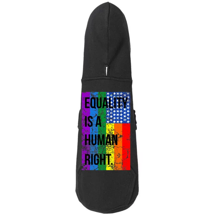 Equality Is A Human Right USA Flag Doggie 3-End Fleece Hoodie