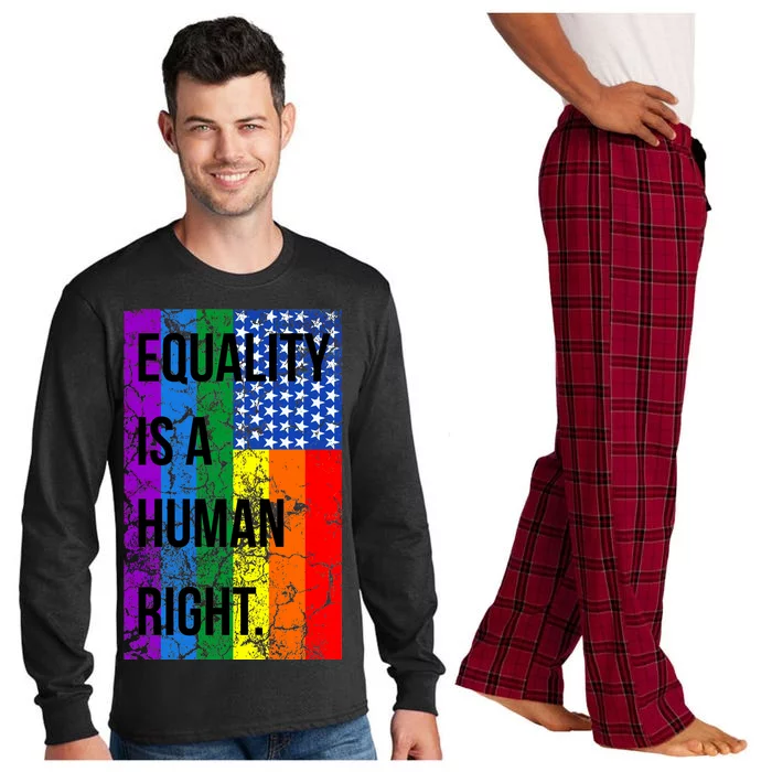 Equality Is A Human Right USA Flag Long Sleeve Pajama Set