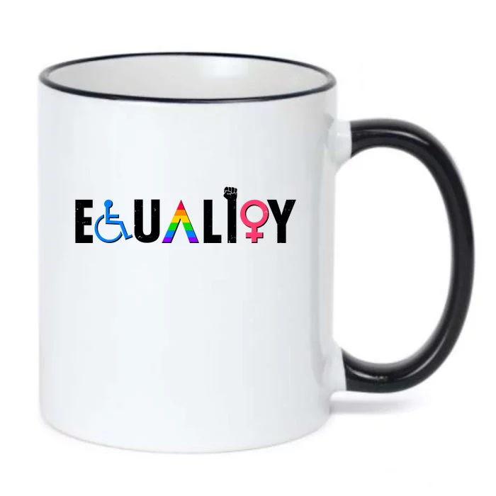 Equality LGBT Human Rights Black Color Changing Mug