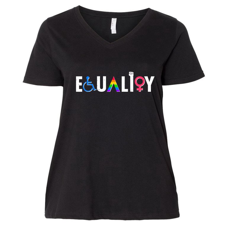 Equality LGBT Human Rights Women's V-Neck Plus Size T-Shirt