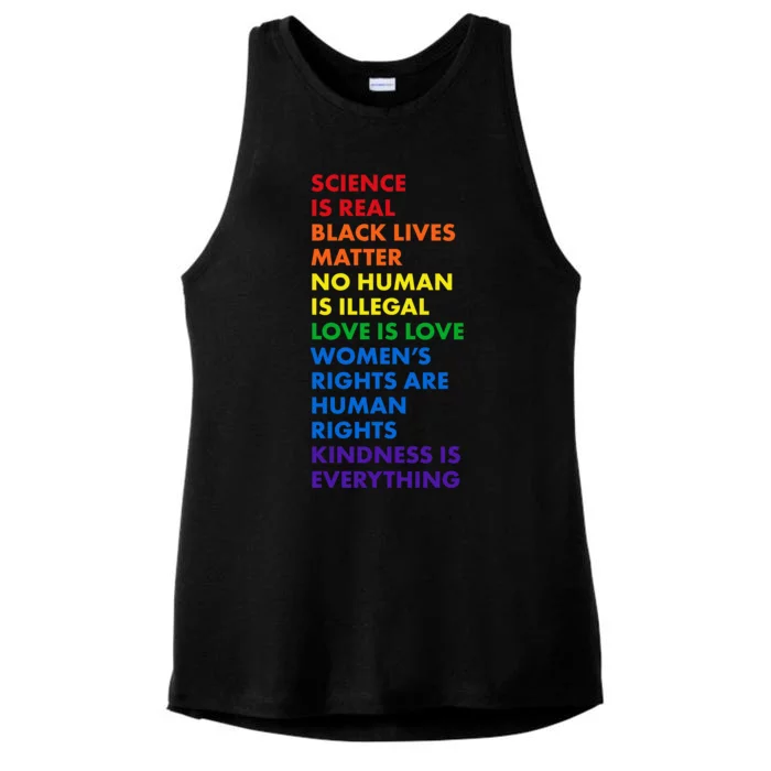 Equality Science Is Real Rainbow Ladies Tri-Blend Wicking Tank