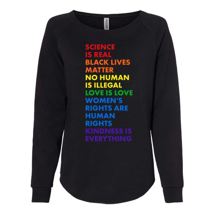 Equality Science Is Real Rainbow Womens California Wash Sweatshirt