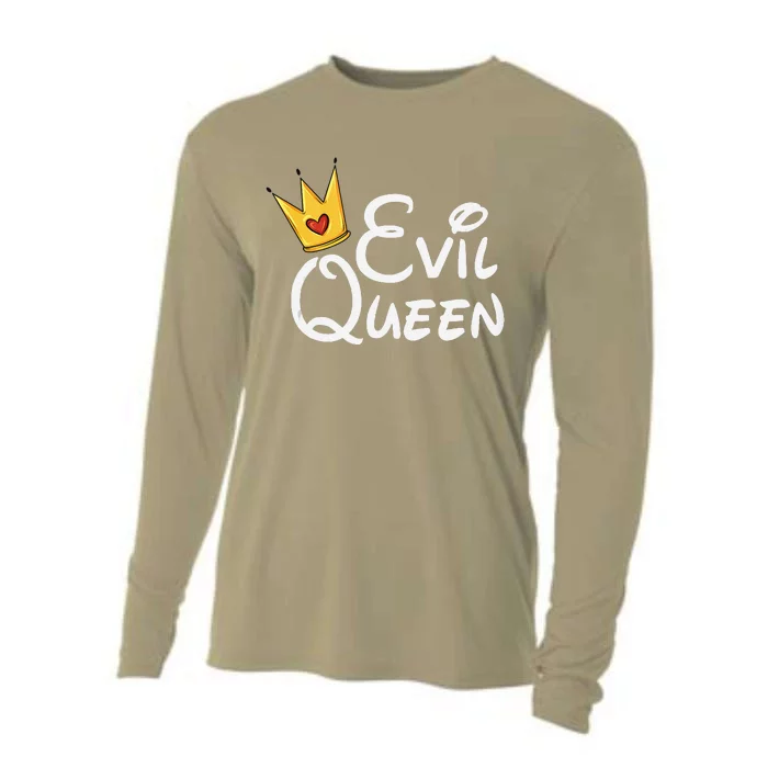 Evil Queen With Crown Black Halloween Cooling Performance Long Sleeve Crew