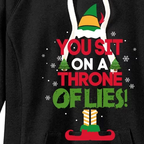 Elf Quote You Sit On A Throne Of Lies! Funny Buddy Husband Women's Fleece Hoodie