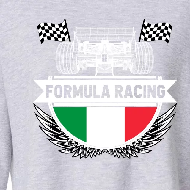 Emilia Romagna Auto Race Italy Flag Formula Racing Car Fan Cool Gift Cropped Pullover Crew