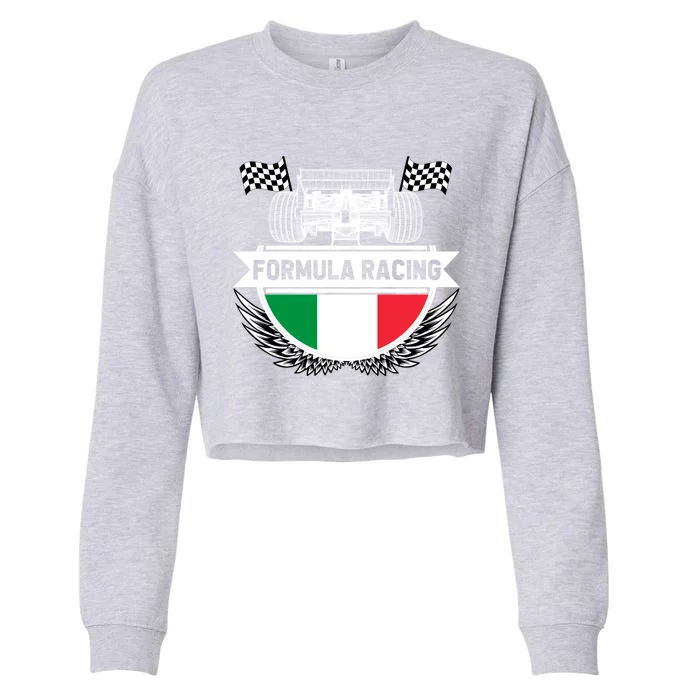 Emilia Romagna Auto Race Italy Flag Formula Racing Car Fan Cool Gift Cropped Pullover Crew