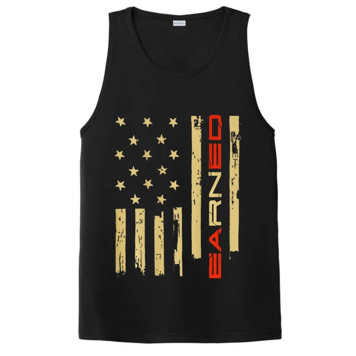 EaRNed RN American Flag Gift For Nurse Performance Tank