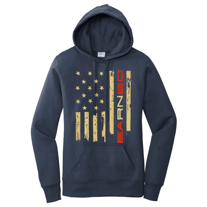 EaRNed RN American Flag Gift For Nurse Women's Pullover Hoodie