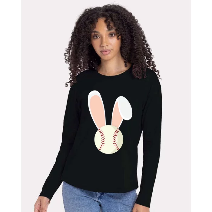 Easter Rabbit Bunny Ears Baseball Sports Holiday Gift Womens Cotton Relaxed Long Sleeve T-Shirt