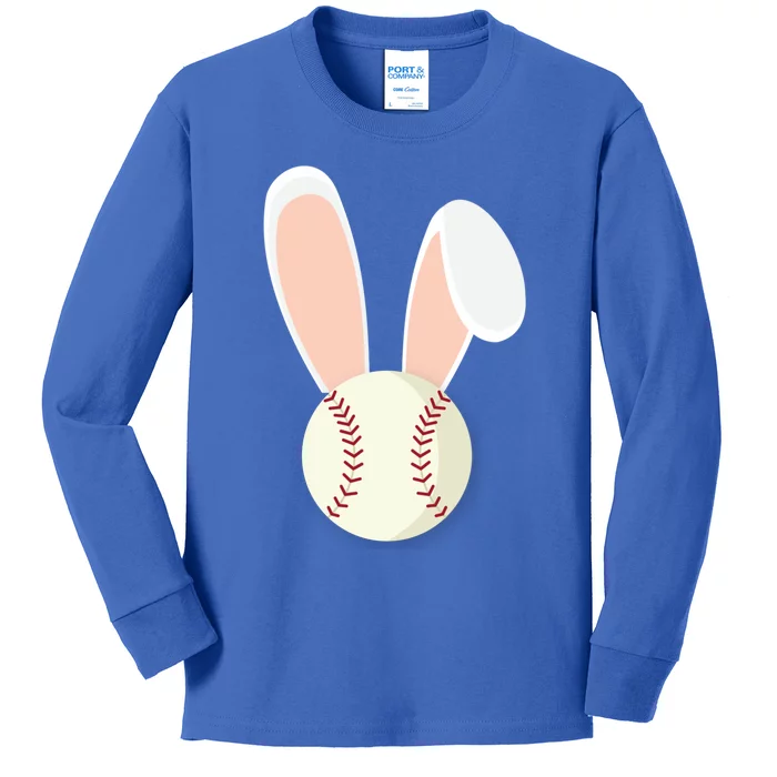 Easter Rabbit Bunny Ears Baseball Sports Holiday Gift Kids Long Sleeve Shirt