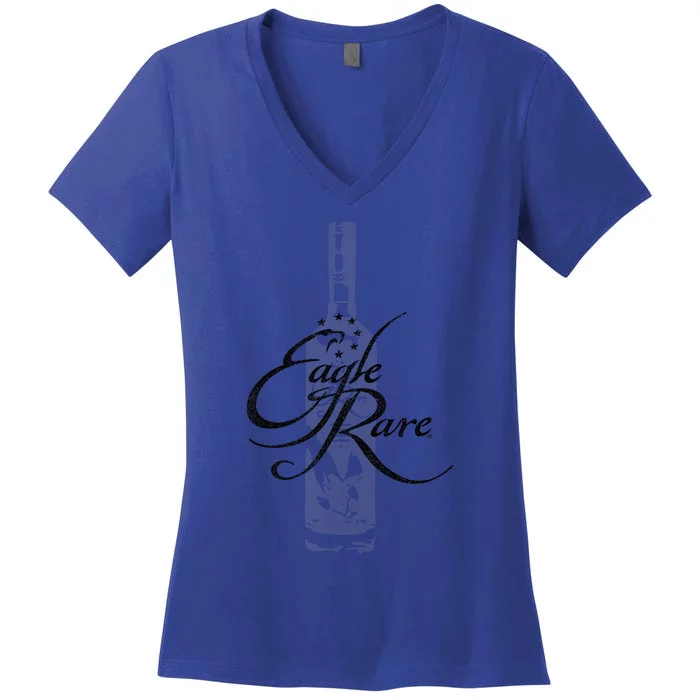 Eagle Rare Bourbon And Bottle Distressed Women's V-Neck T-Shirt