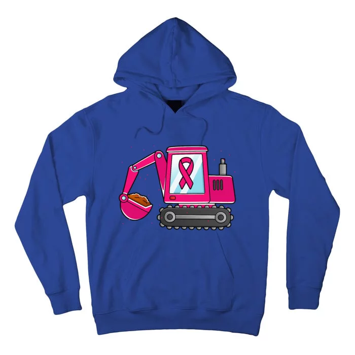 Excavator Ribbon Breast Cancer Awareness Tall Hoodie