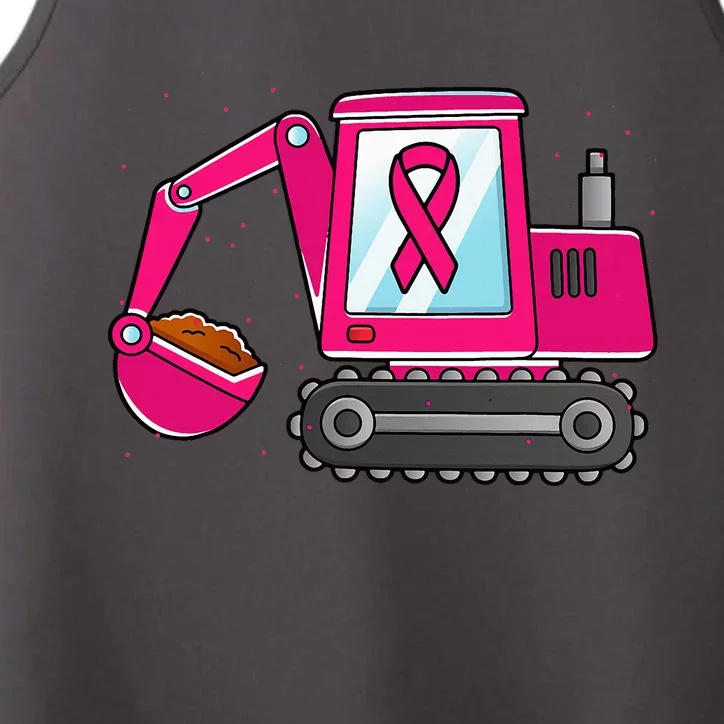 Excavator Ribbon Breast Cancer Awareness Performance Tank